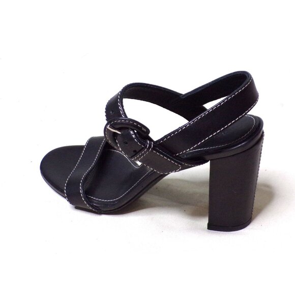🆕MARION PARKE Lang Block Heel Leather Sandals Shoes 6 Black - Picture 10 of 14